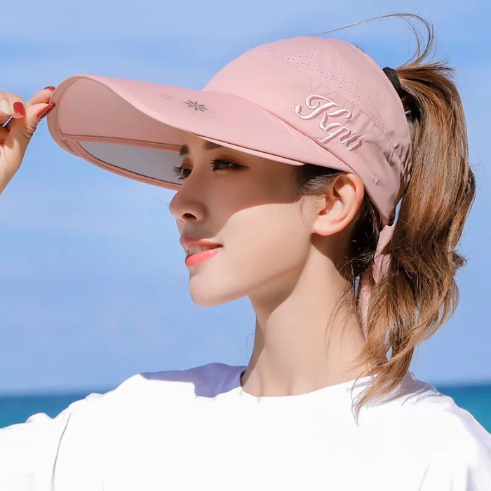topi wanita Golf Olahraga Anti UV Dusty Pink t - Pink E9L8 EXCLUSIVE VIRAL topi trucker topi perempu