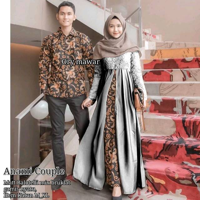 Anami Couple Gamis Batik Pesta Remaja Fashion Pesta Kebaya Modern Baju Batik Modern Baju Muslimah Shopee Indonesia