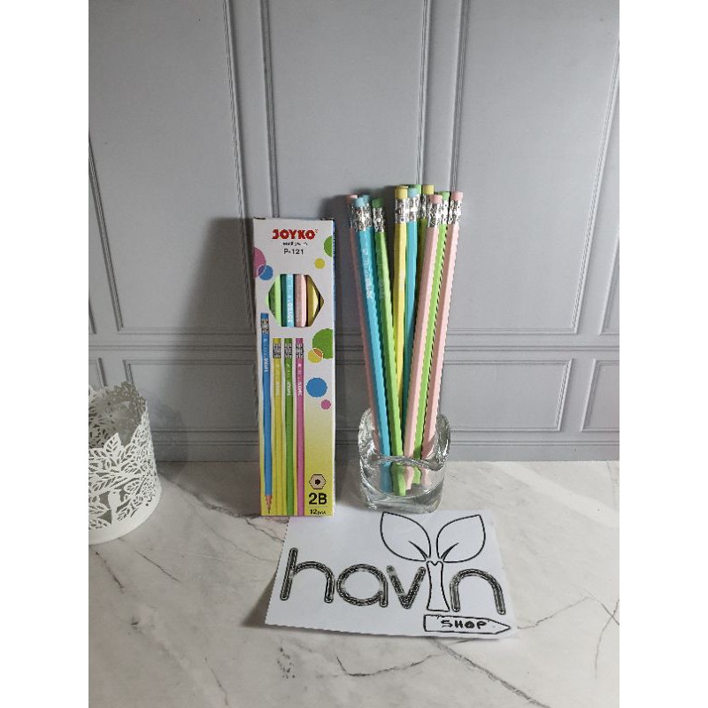 (12pc) pensil Joyko 2B P-121 warna pastel/pencil pastel color-1