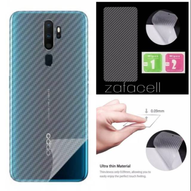 Oppo A5 2020 / A9 2020 Garskin carbon Skin Karbon Antigores Belakang Hp anti gores Cover