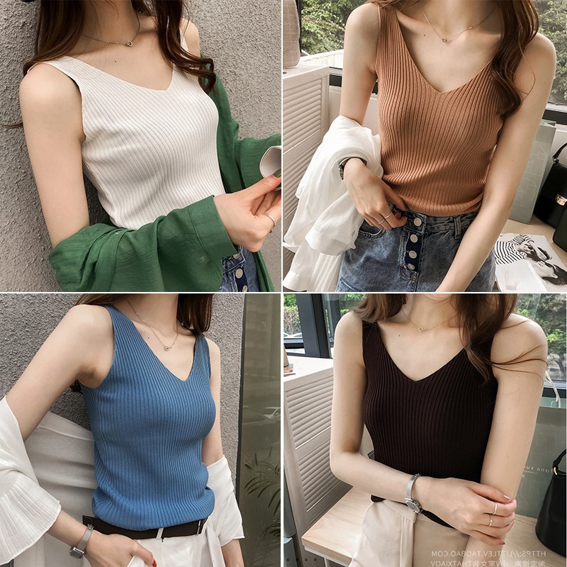 TankTop Wanita Polos Bahan Rajut Tengtop-5