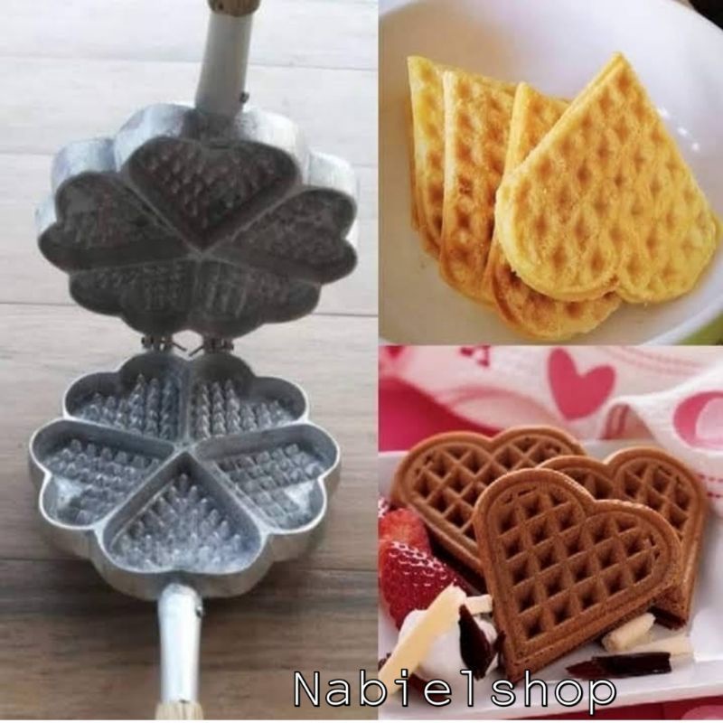 Cetakan kue wafel taiyaki_kue waffel makker motif love