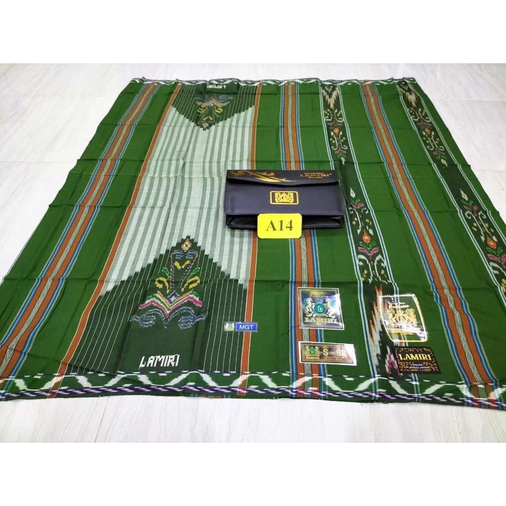 Sarung Lamiri MGT Tumpal SGT SUTRA semifull elegan Hijau-Pink