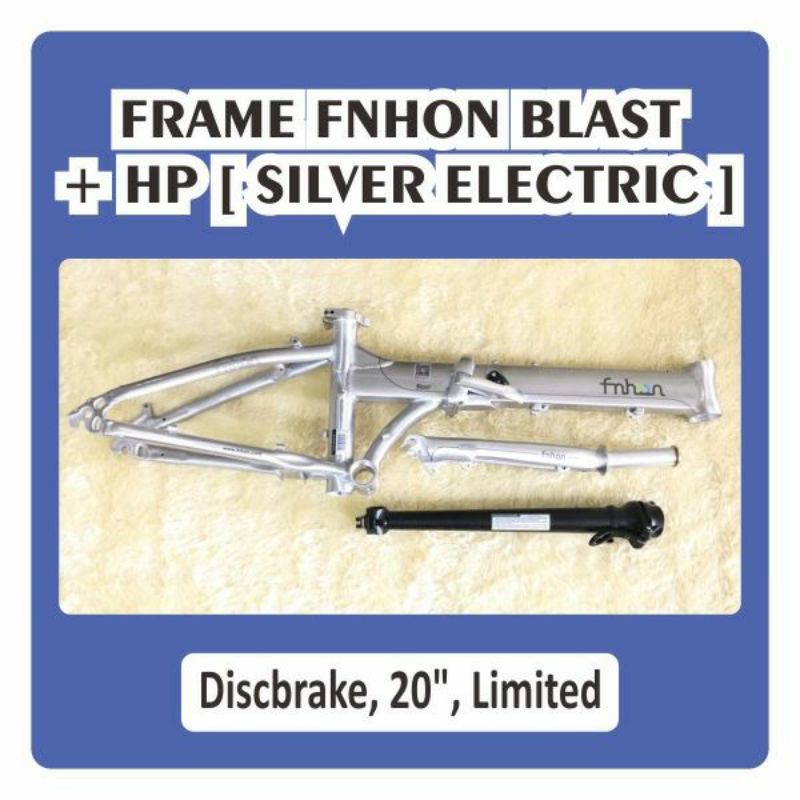 Frame fork dan HP Fnhon Blast Silver Titanium Handlepost Discbrake Db Disc 20 22 inch