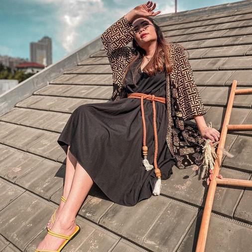 LONG OUTER BATIK WANITA CARDIGAN TUNIK PANJANG - ONDEL2 BETAWI