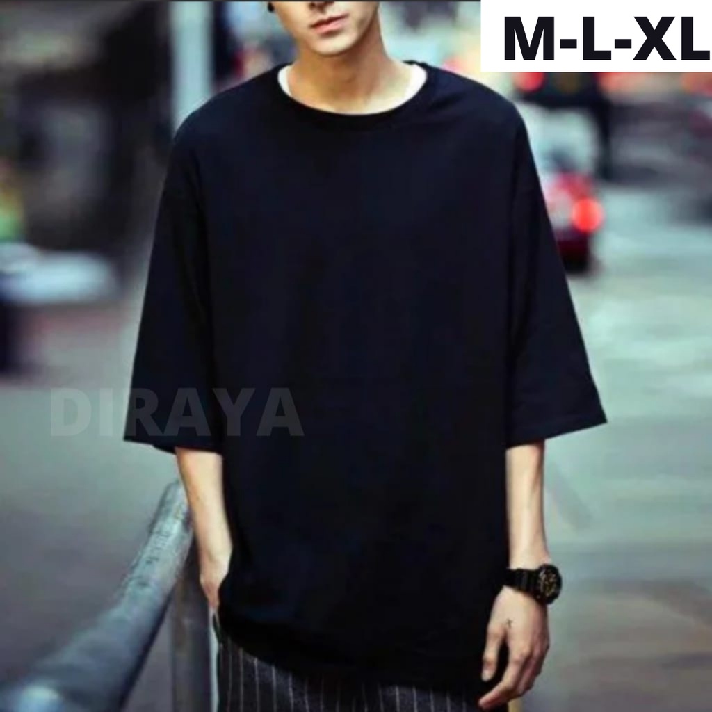 Diraya Kaos Oversize Korea Pria &amp; Wanita Unisex Cotton Combed Premium Big Size Korean Style Tshirt