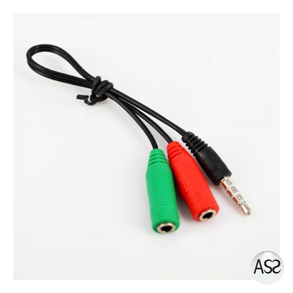 ASS Shop - Splitter Audio Cable 3.5mm Male to 3.5mm HiFi Mic Headphone - AV123