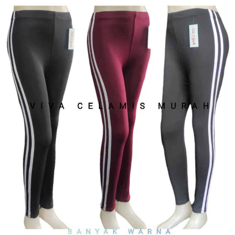 Legging Lis 3 - Legging kekinian - Legging Style Jepang Korea - Spandex Premium Tebal  Elastis Bagus  Nyaman Dipakai