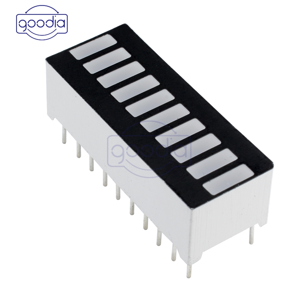 1pc 10 Segment Lampu Led Bar Warna Biru/Hijau/Kuning/Merah Dengan Dip Indikator