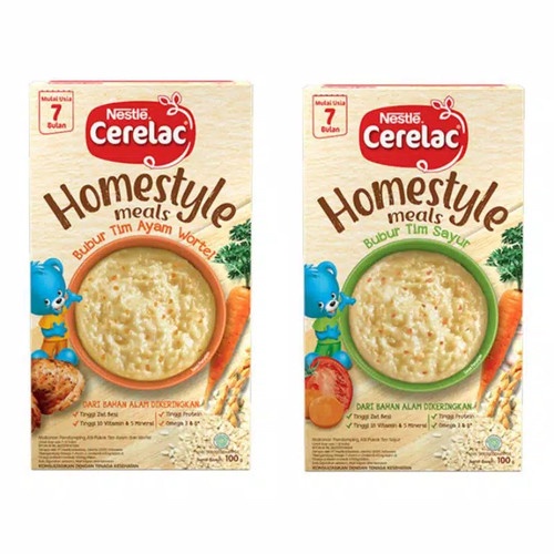 CERELAC HOMESTYLE MEAL BUBUR TIM SAYUR / AYAM WORTEL / AYAM BAWANG 100g 100 g