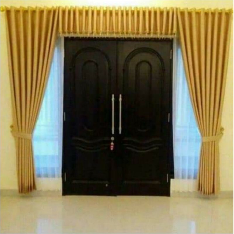 gorden jendela lurus pintu utama ruang tamu 1set gorden poni gorden minimalis poni lurus atas pintu