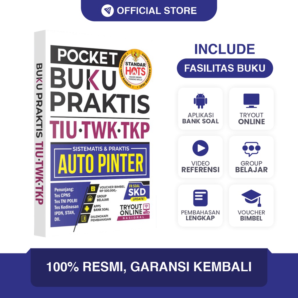 Buku CPNS Kedinasan Pocket Praktis TIU TWK TKP HOTS Terbaru-1