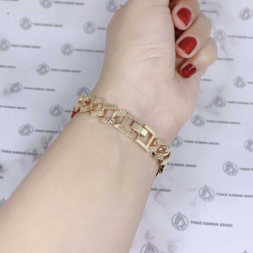 Gelang Tangan Xuping Gold Perhiasan Fashion Wanita Dewasa Motif Rantai Elegant *10