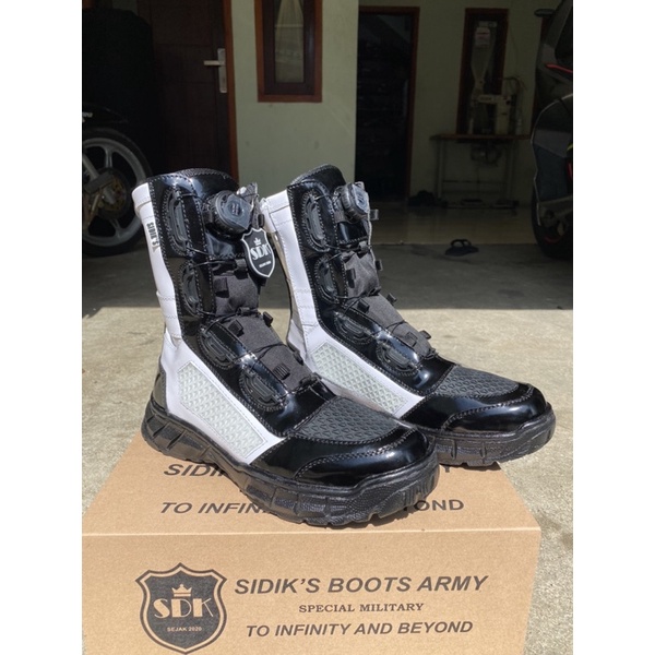 SEPATU PDL TALI PUTAR PROVOS MILITARY / PM /TNI FULL KULIT MENGKILAP MERK SIDIKS