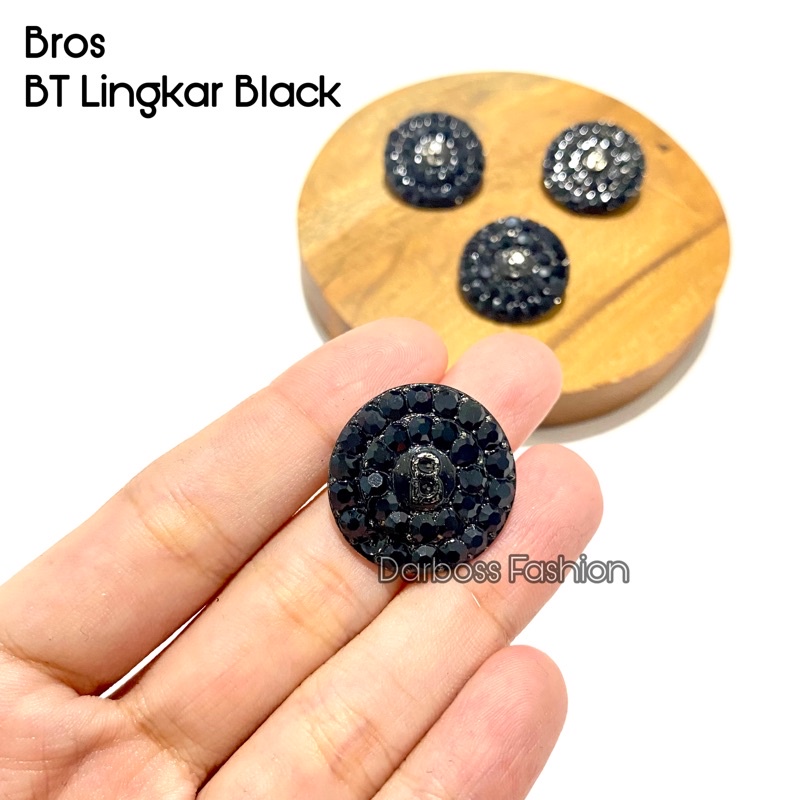 (part 1) Bros Jilbab / Bros Bahu / Bros Dada / Bros Dagu / Bros Kecil / Brooch / Bros Pin / Bros Mewah / Bros Premium / Bros Mutiara / bros button / bros B-Kcl-BT Lingkar Black