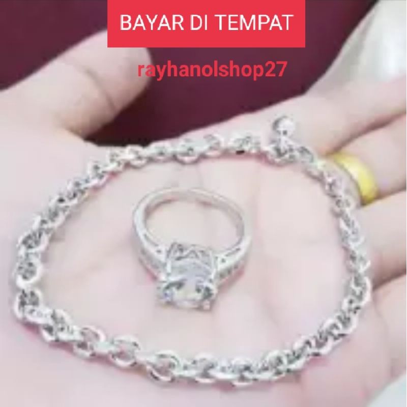 Gelang nuri free cincin silver anti karat