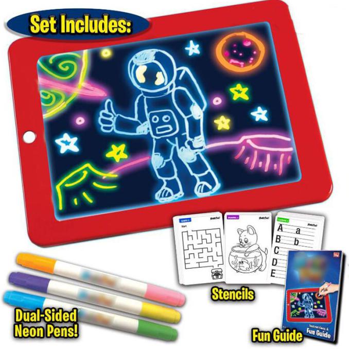 

Magic Sketchpad Art That Glow Mainan Edukasi Belajar Menggambar - Merah