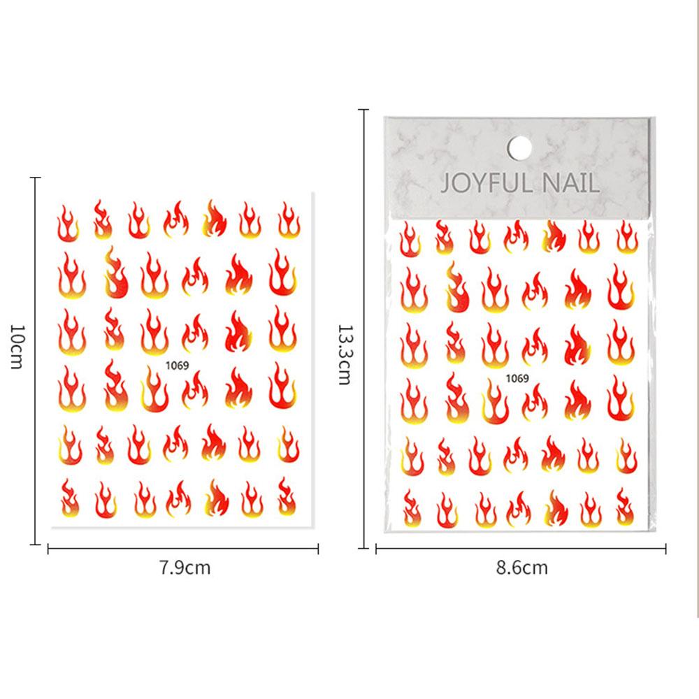AUGUSTINA Agustina Stiker Nail Art 3D Colorful Charm Flame Stiker Motif