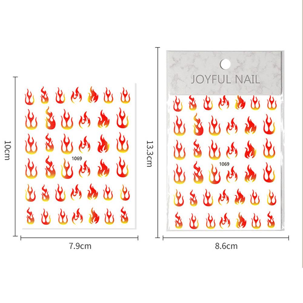 AUGUSTINA Agustina Stiker Nail Art 3D Colorful Charm Flame Stiker Motif