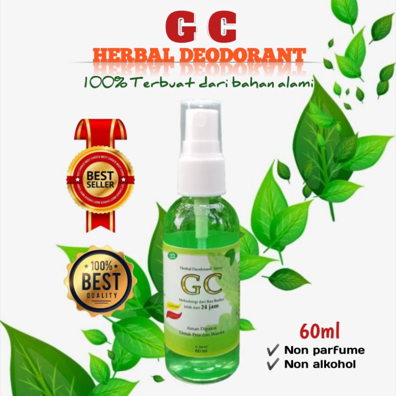 DK Deodorant GC HERBAL Spray Penghilang Bau Badan Spray Alami 60ml / Deodorant Badan Anti Bau Keringat Herbal