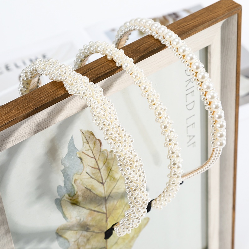 Korean Ins Pearl Beaded Headband Fashion Wild Hairband for Women Wedding Hair Accessories