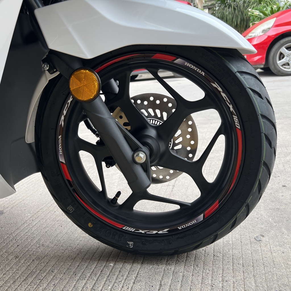 Honda PCX 160 Stiker Roda Sepeda Motor Reflektif Skuter Hub Stripe Stiker Aksesoris Motor Dekoratif