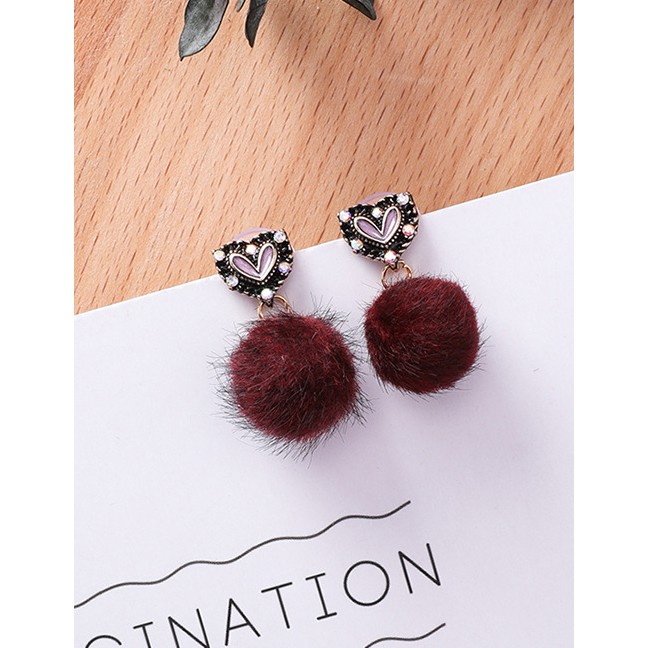 LRC Anting Tusuk Fashion Heart Shape Decorated F0697X