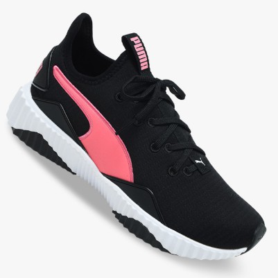 hot pink and black puma shoes