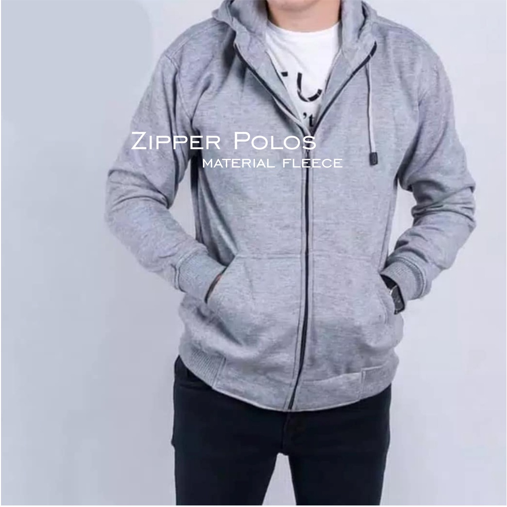 JAKET ZIPPER HOODIE POLOS DISTRO PULLOVER KEREN KEKINIAN OVERSIZE PRIA WANITA JUMBO DEWASA SIZE S-XXL BAHAN FLEECE