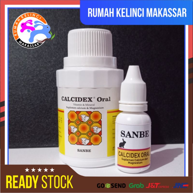 Calcidex Oral 10ML Obat Lumpuh Hewan Gangguan Kalsium Meningkatkan Produkai Susu ASI Kelinci Sapi Do