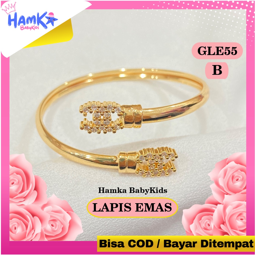 Gelang Anak Perempuan Baby Bayi Xuping Lapis Emas GLE55.84 Bandul Anti Karat Titanium Alloy Awet