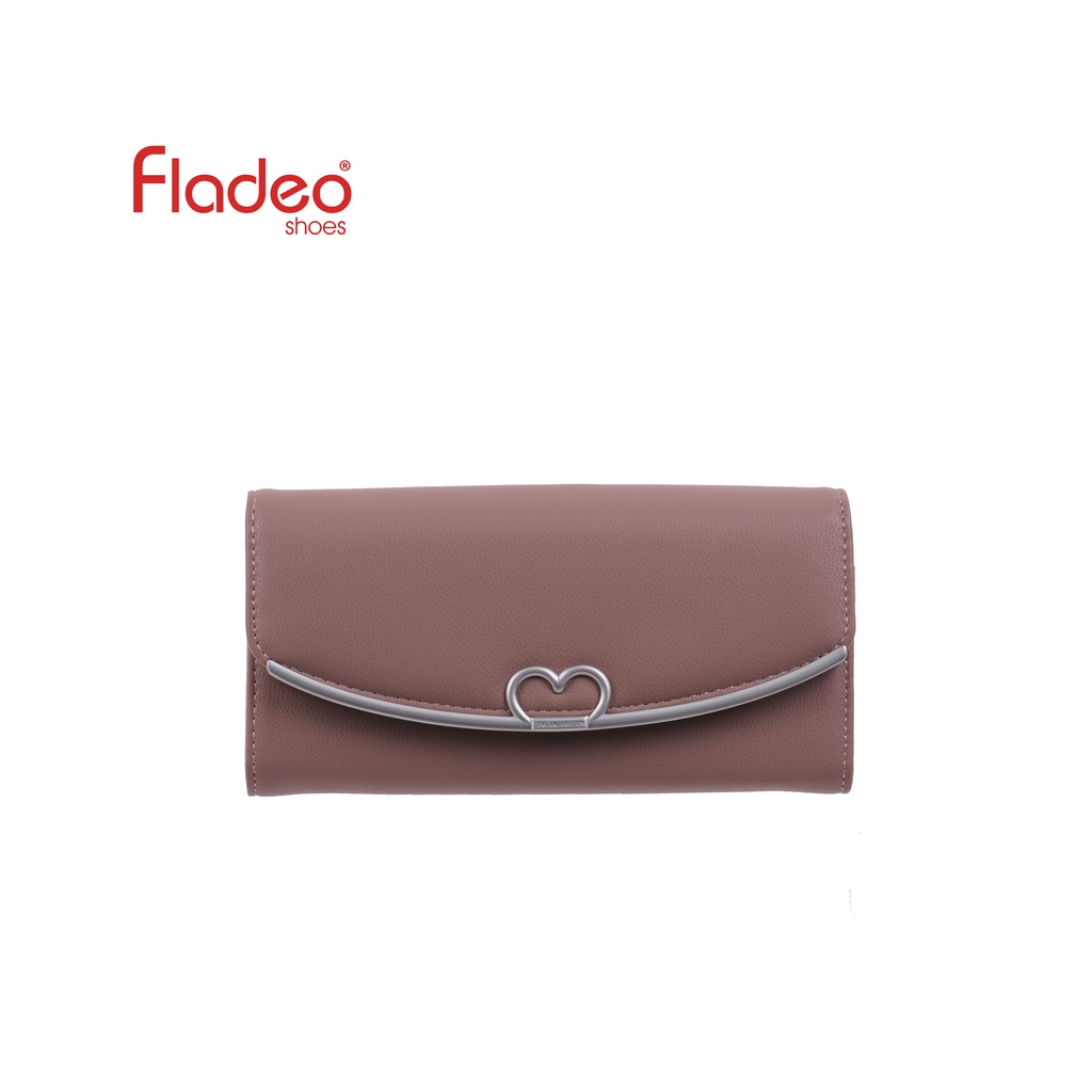 Fladeo I21/QD168-DH/Dompet Lipat Panjang Wanita [ Flap Wallet ] - Pink