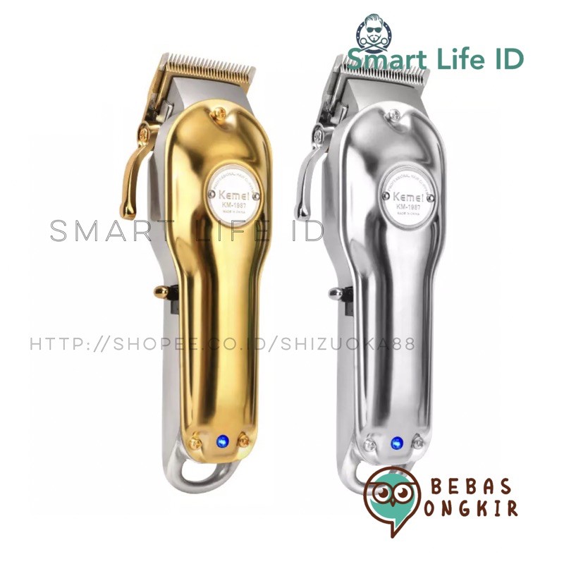 Kemei KM 1987 Alat Mesin Cukur Rambut Body Metal Hair Clipper Full Metal Electric Cukuran KM-1987