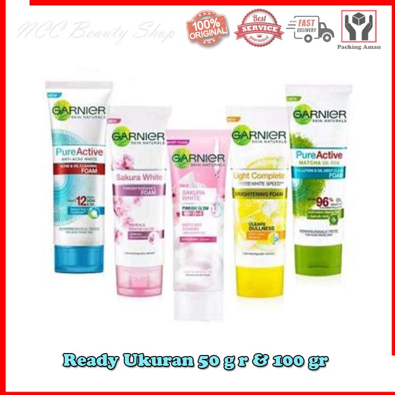 * NCC * GARNIER Facial Foam Brightening Skin Natural Face Wash Sabun Cuci Muka Pembersih Wajah