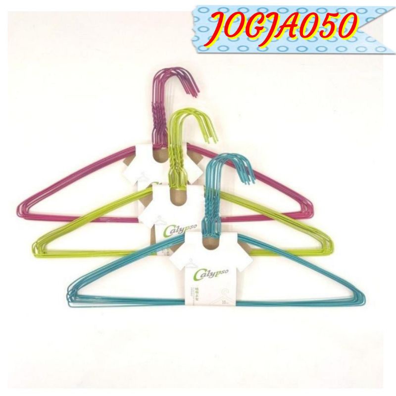 (1pack 10biji)HANGER BESI COATING WARNA DAN STENLIS.