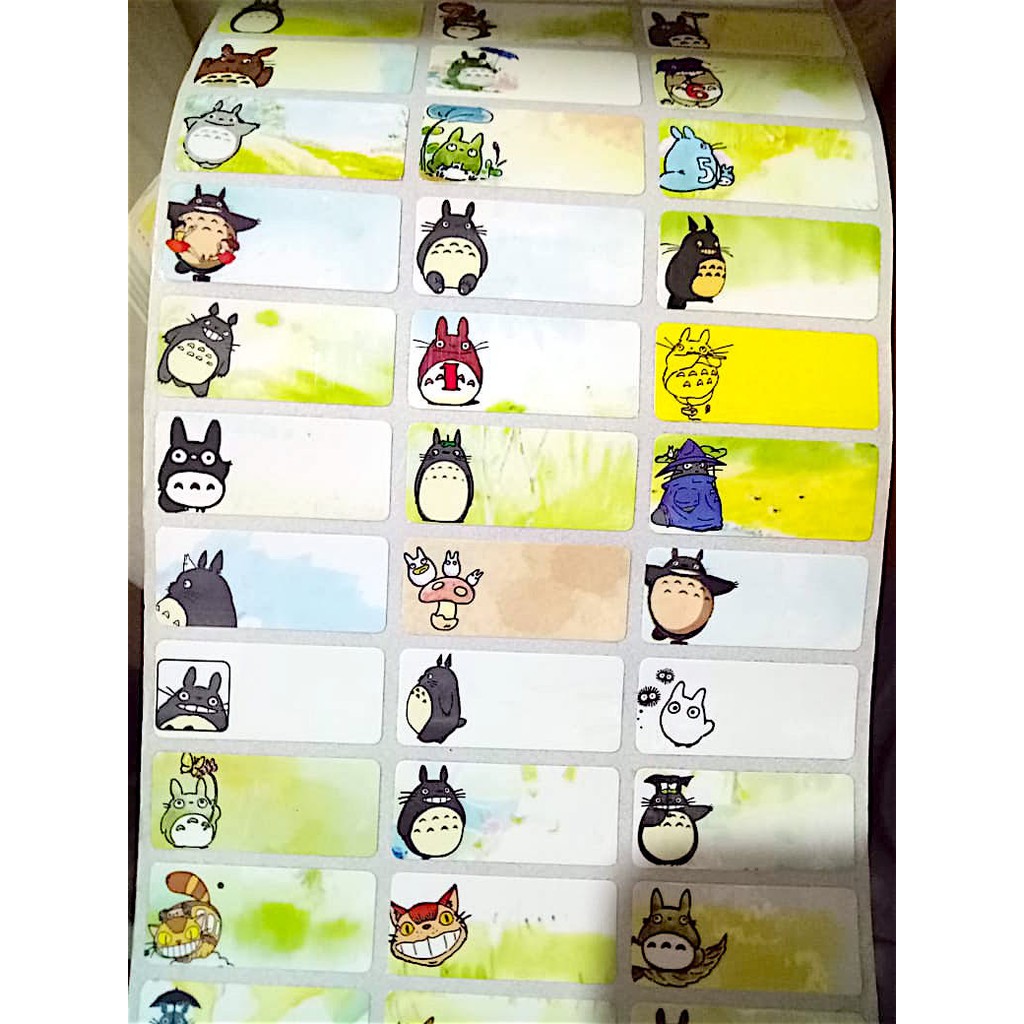 

Label nama anti air stiker waterproof Totoro