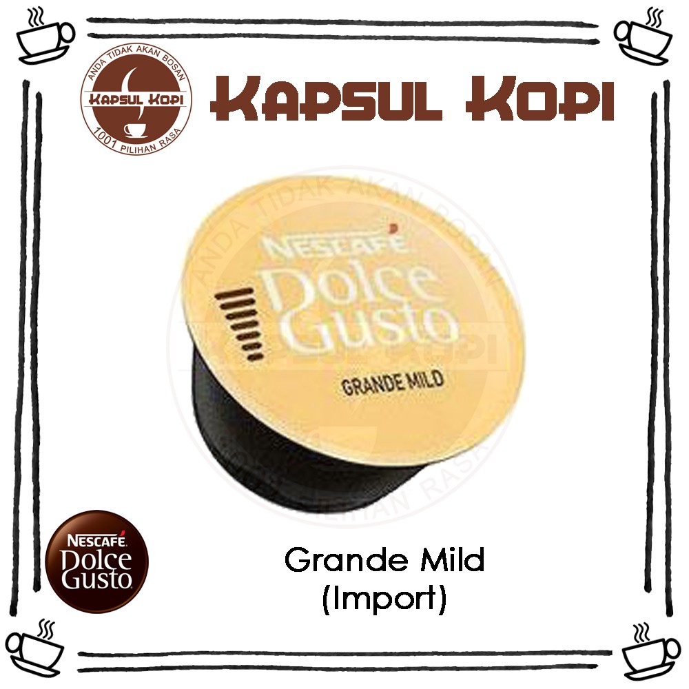 

Ecer Grande Mild Kapsul Kopi Impor Nescafe Dolce Gusto Coffee Capsule Import