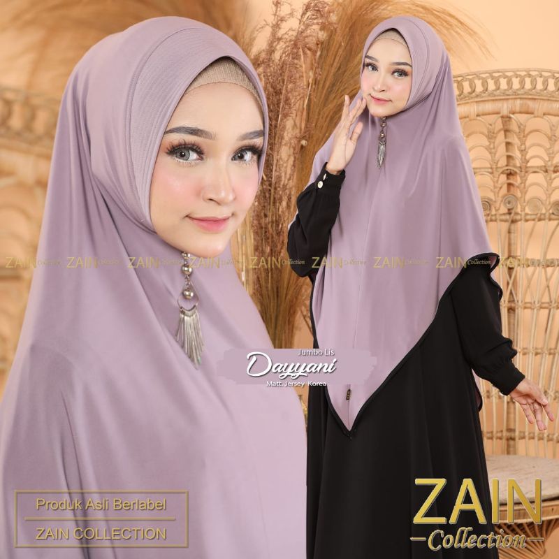 Jilbab Khimar Instan Syari Dayyani Jumbo List Ori Zain-Purple