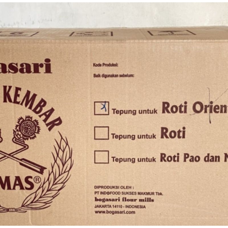 

1 dus isi 6pcs Terigu Cakra Kembar Emas Bogasari (Oriental)