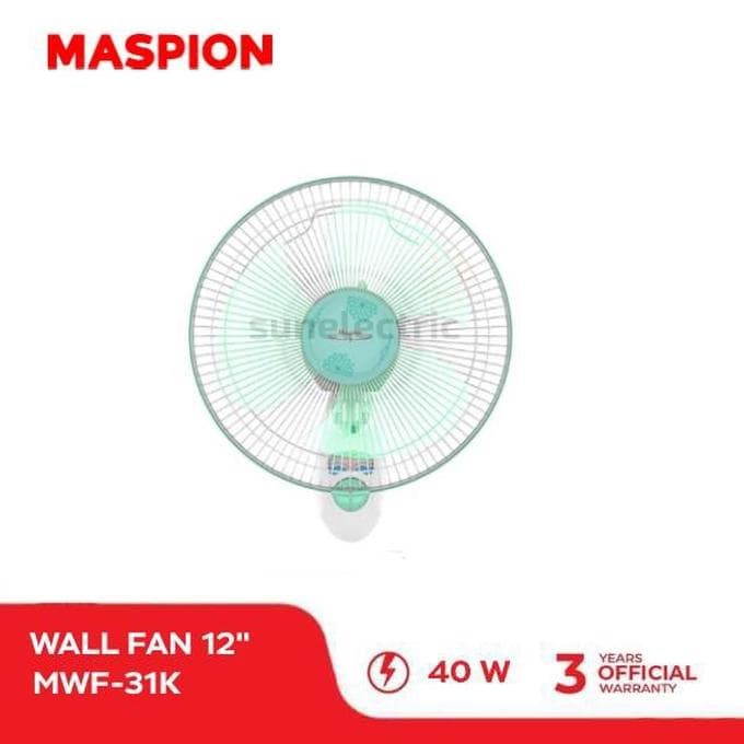 MASPION Kipas Angin Dinding 12 Inch MWF 31K / WallFan - Garansi 3 Tahun