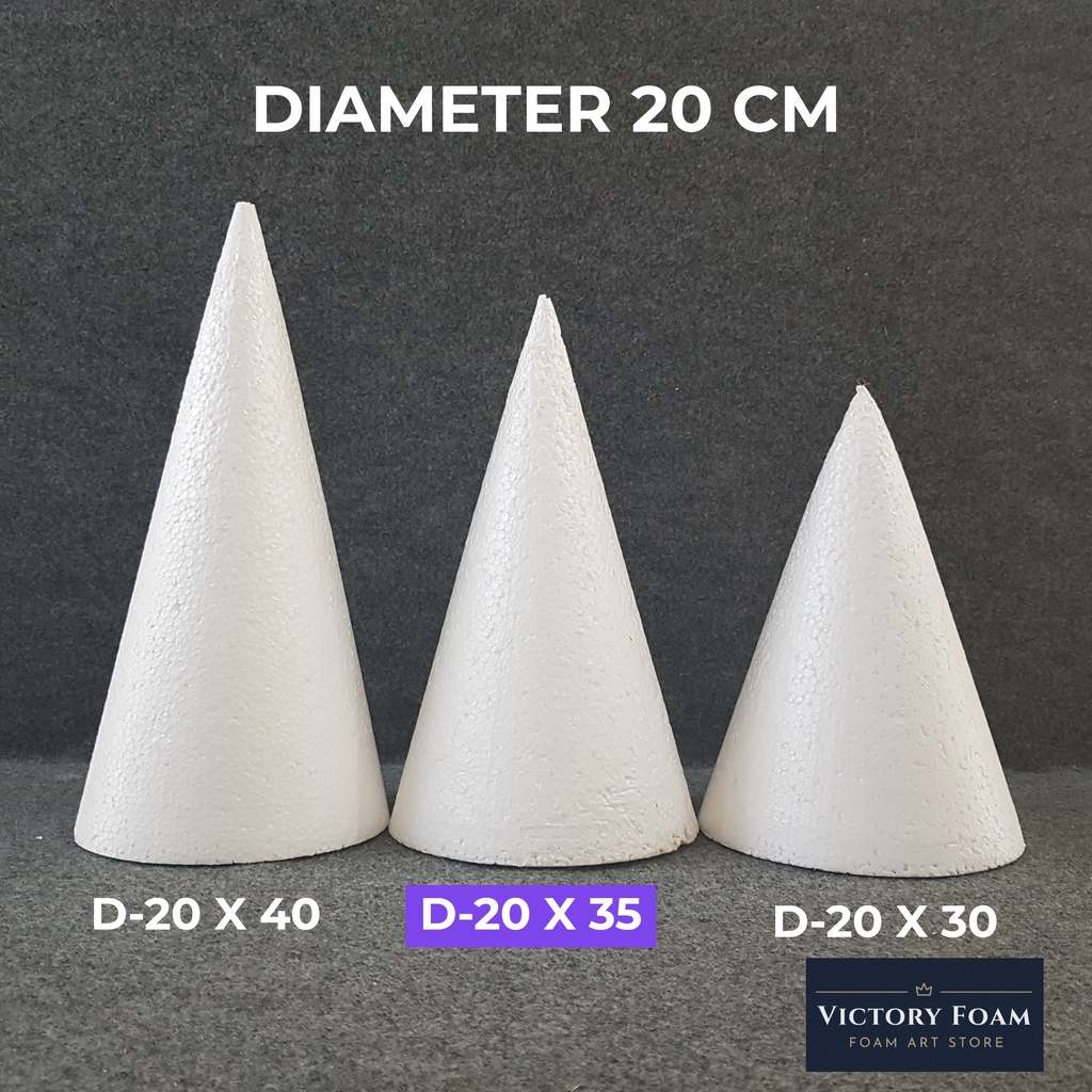 Dummy Styrofoam Kerucut D. 20cm x T. 35cm