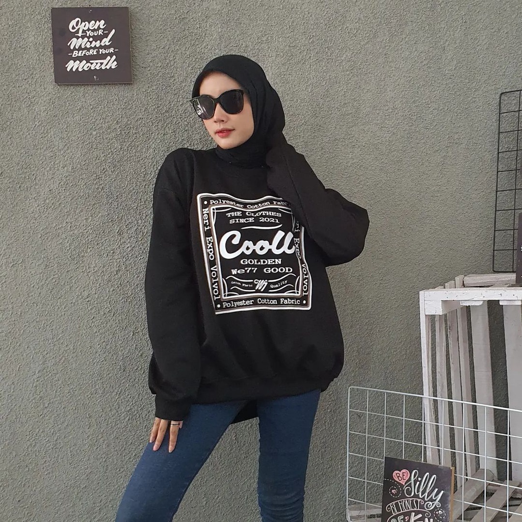 Atasan Wanita Sweater Oversize Cool Ukuran XXL Bahan Pleece Style Korea Terbaru