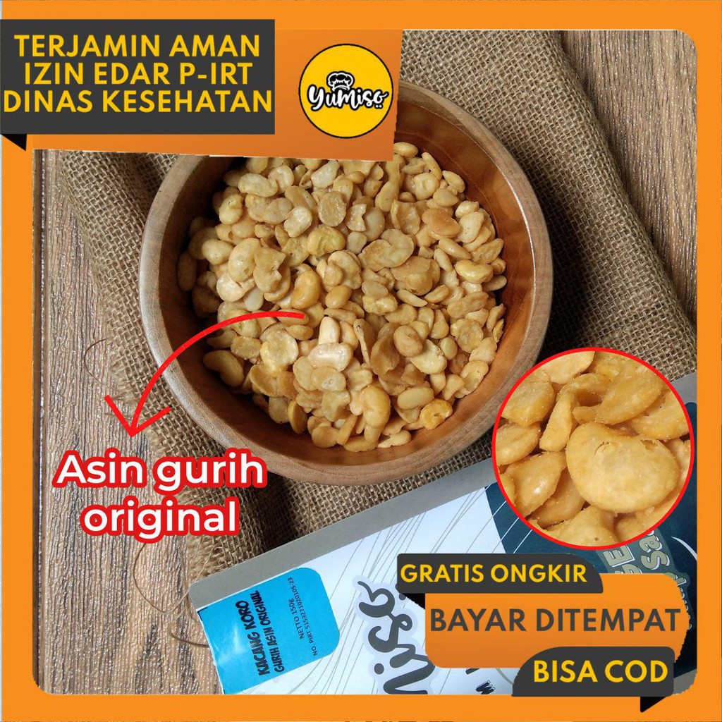 Yumiso Kacang Koro Asin Gurih Original 150g - Koro Kupas Cemilan Cocok Untuk Diet dan Minuman Soju