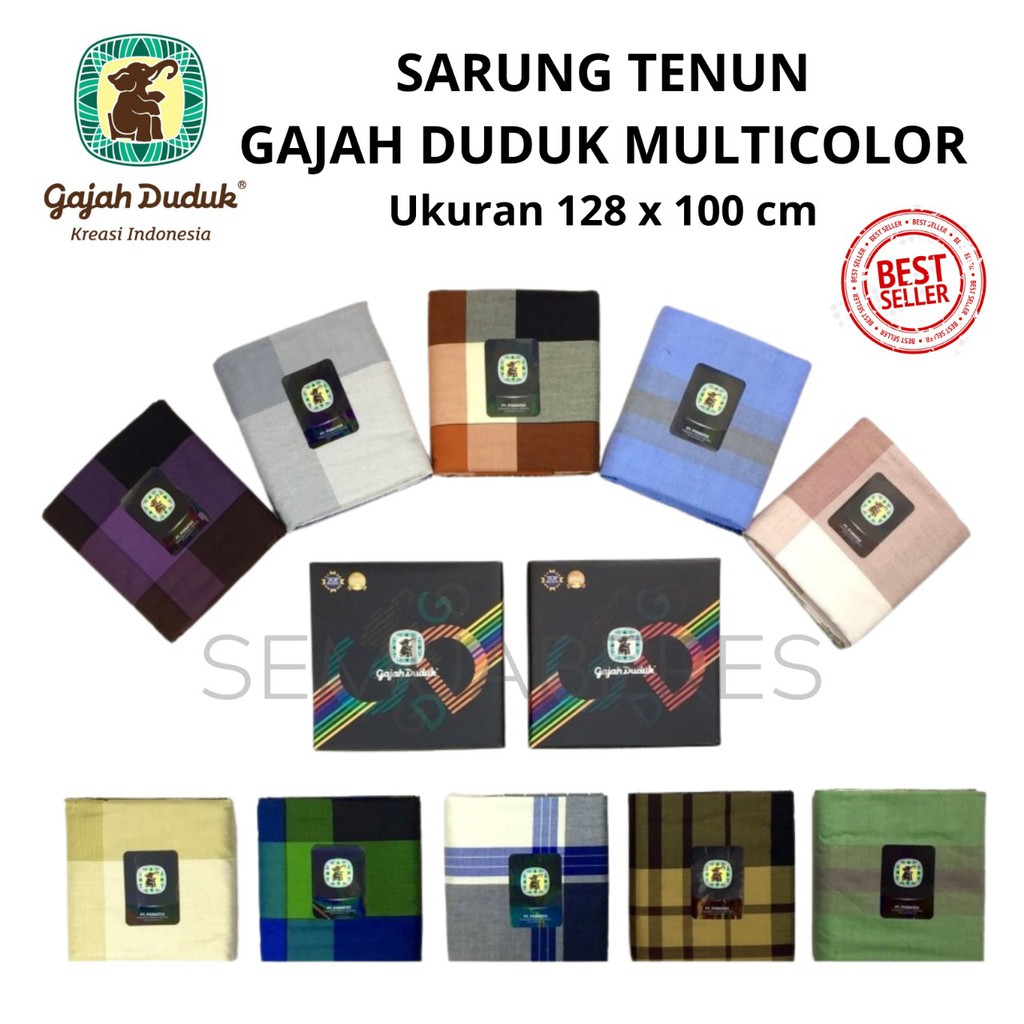 (Grosir 10pcs) Sarung Gajah Duduk Multicolour