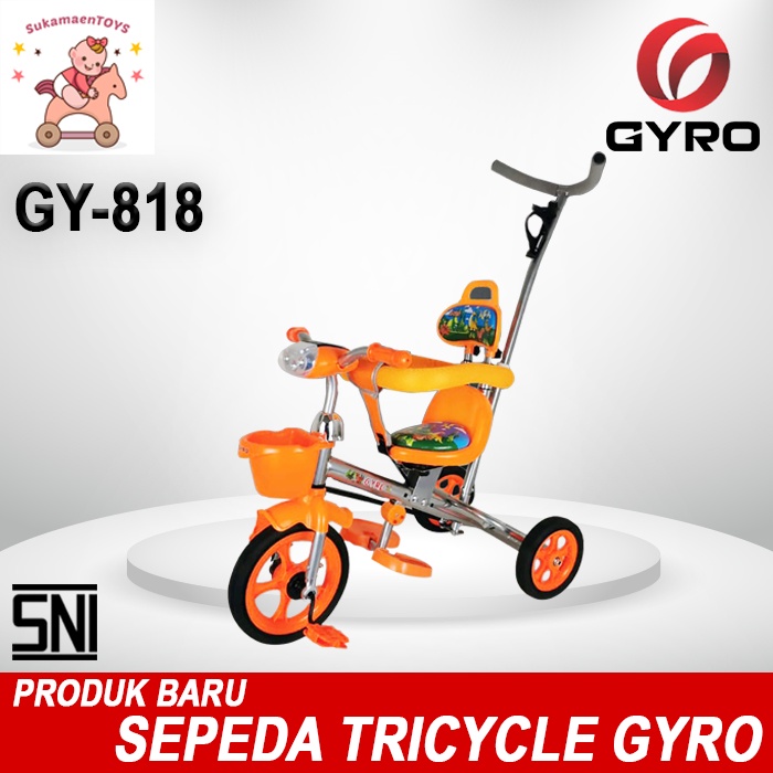 SEPEDA TRICYCLE ANAK GYRO GY 818 Orange - SNI