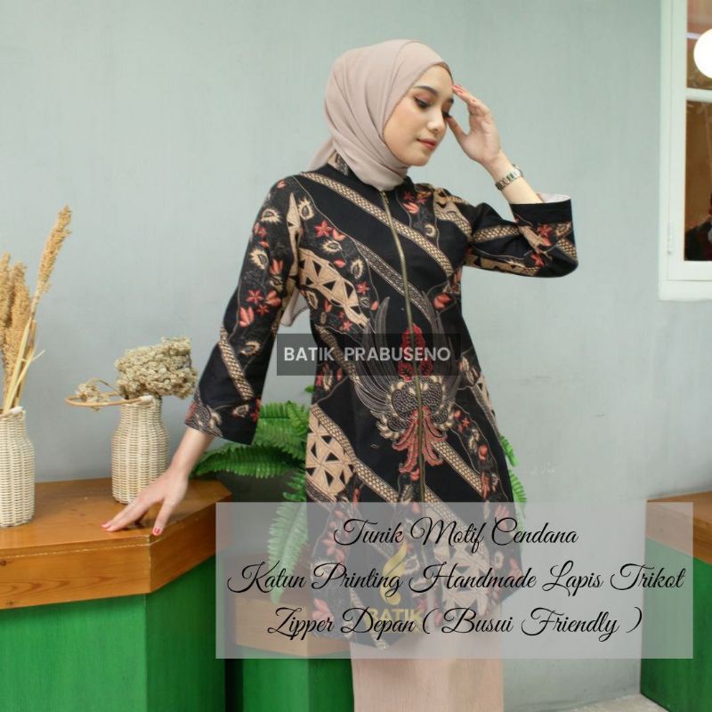 Cendana Tunik Batik Wanita Prabuseno Original Lengan Panjang