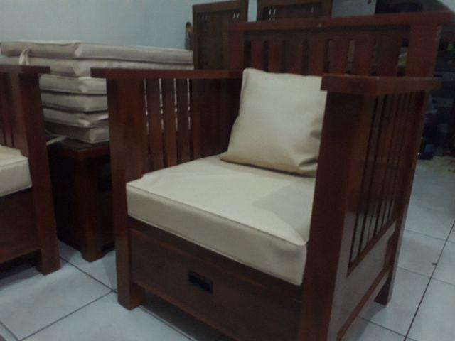 Set Kursi Tamu Minimalis Modern Kayu Jati Mebel Jepara