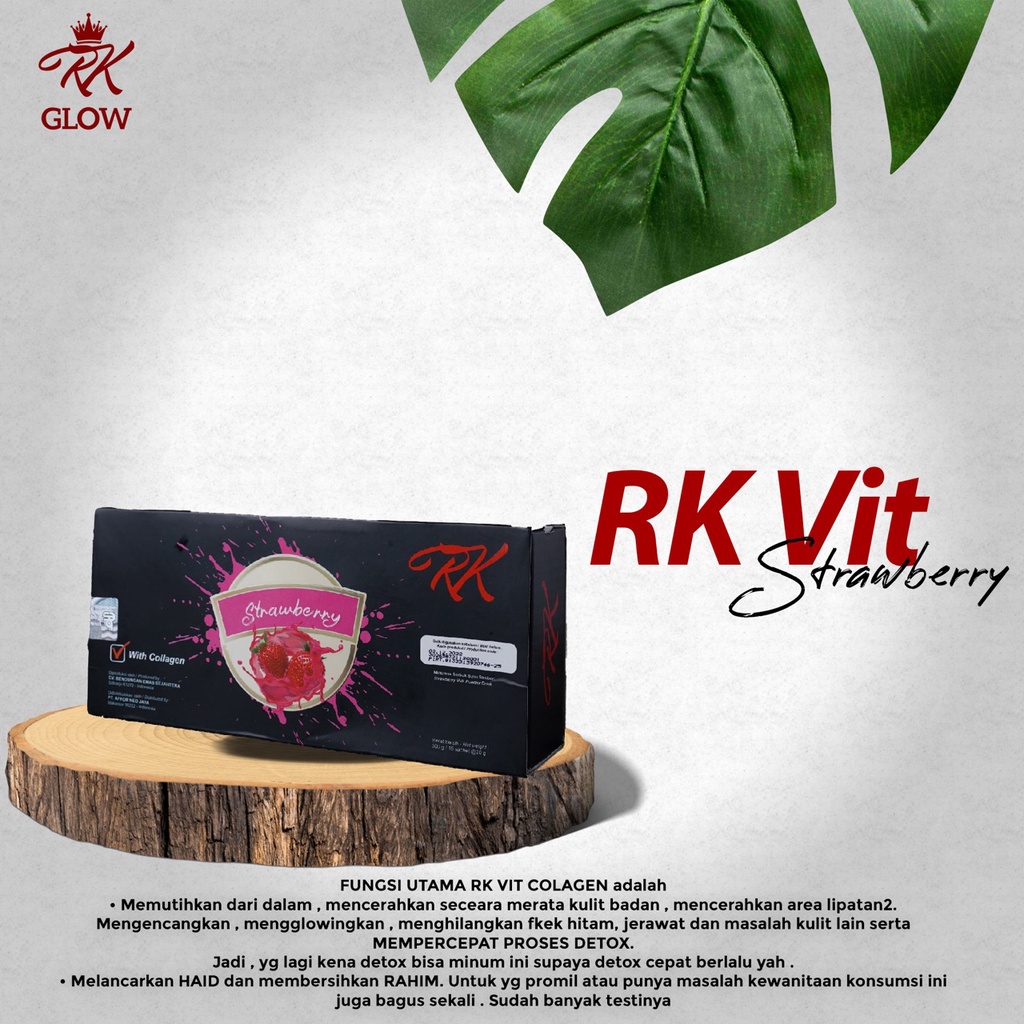 VIT COLLAGEN RASA STRAWBERRY RK GLOW ORIGINAL BPOM