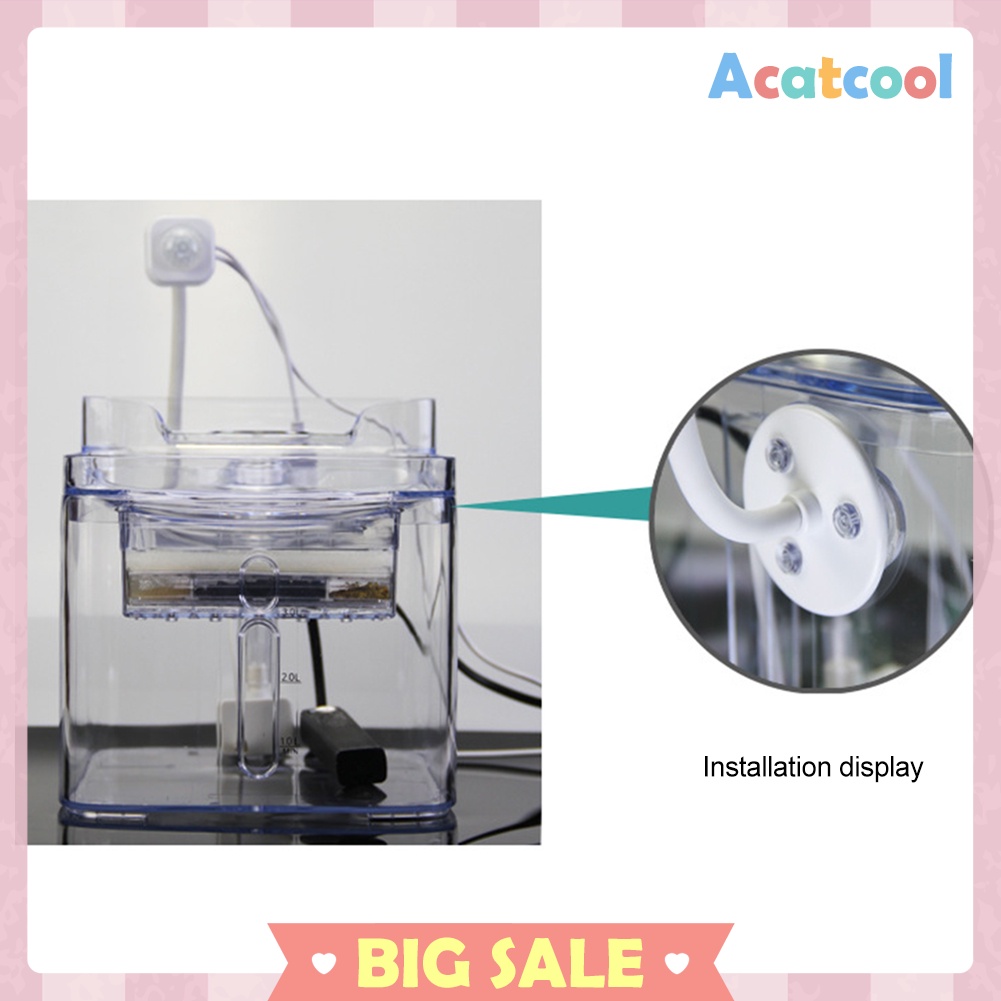 Pet Cat Dog Water Fountain USB Induction Infrared Motion Drinking Dispenser