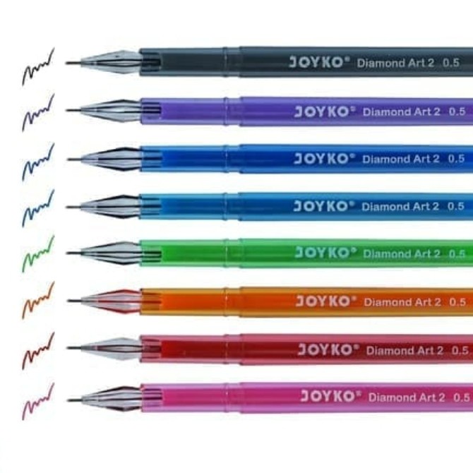 

Jualan Pulpen Pena Gel Set Isi 8 Warna / Joyko Diamond Art Hemat